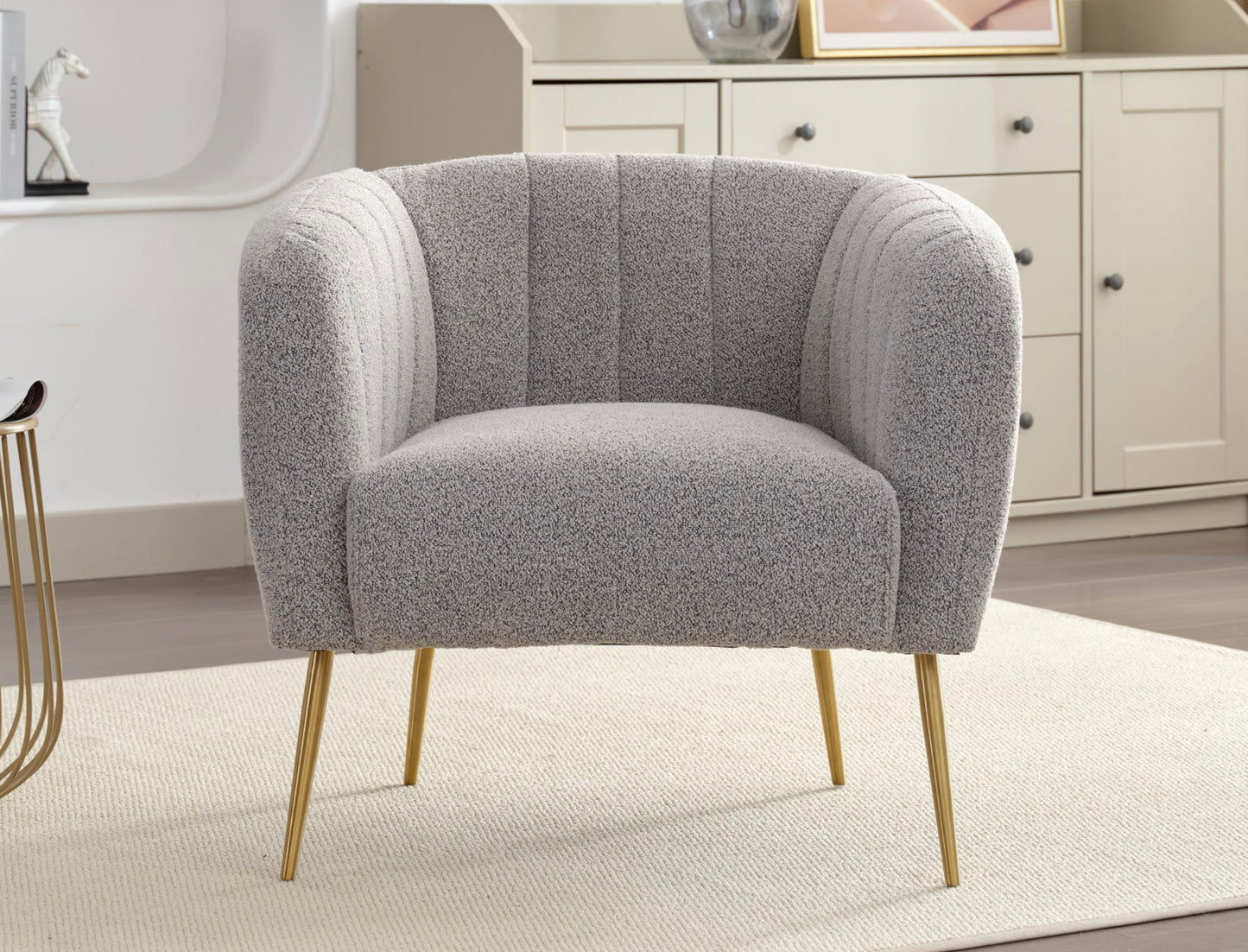 Wickham boucle fabric accent chair