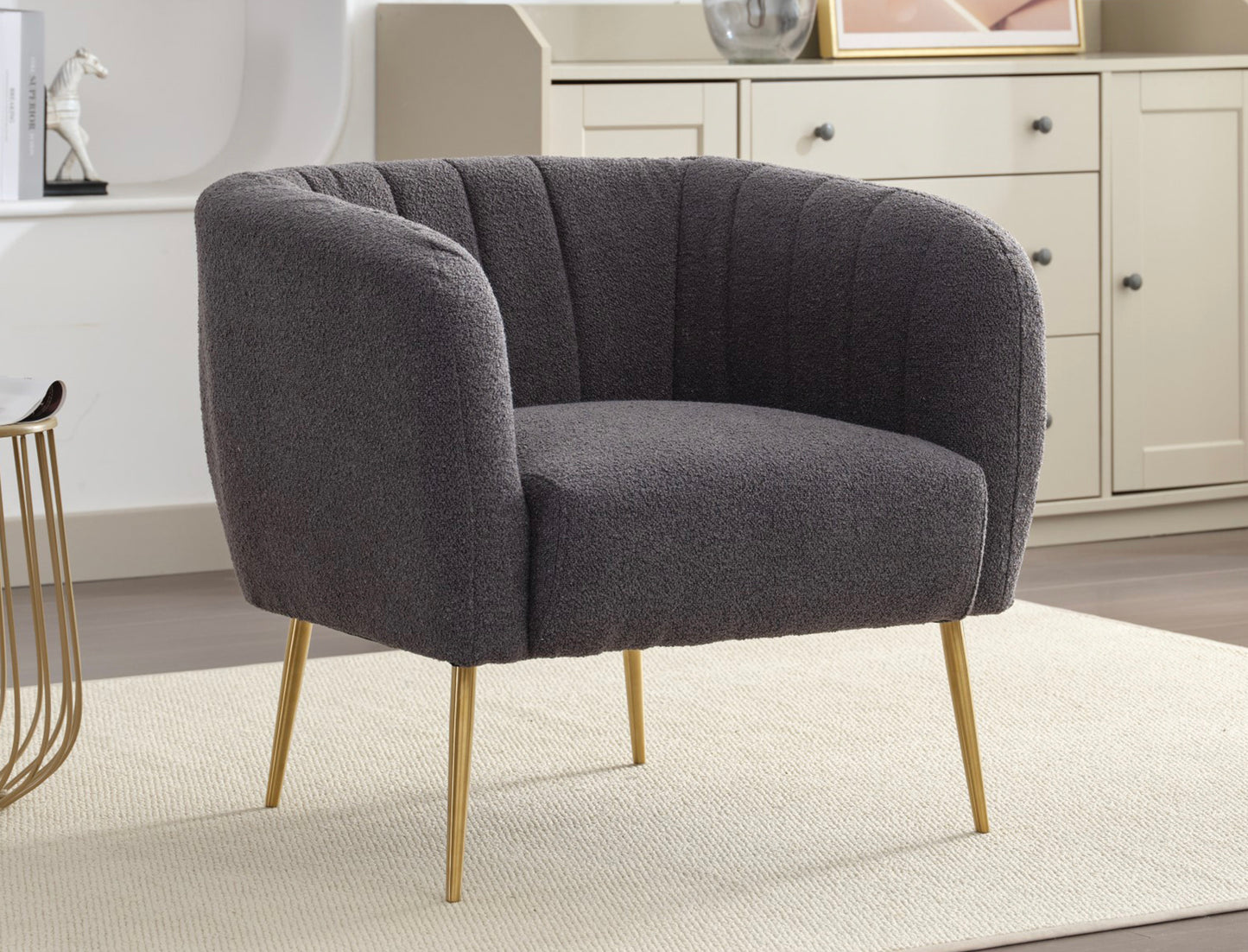 Wickham boucle fabric accent chair