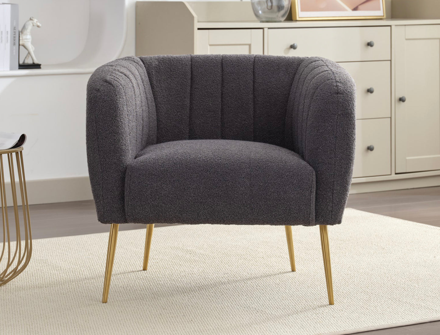 Wickham boucle fabric accent chair