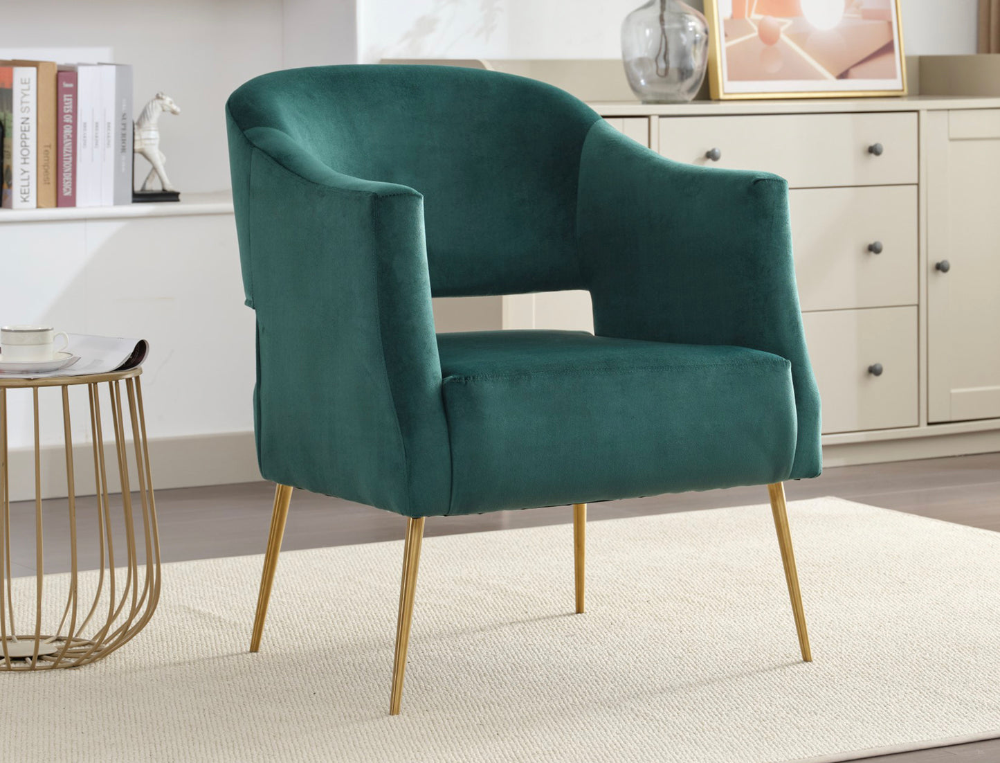 Bourton velvet accent chair