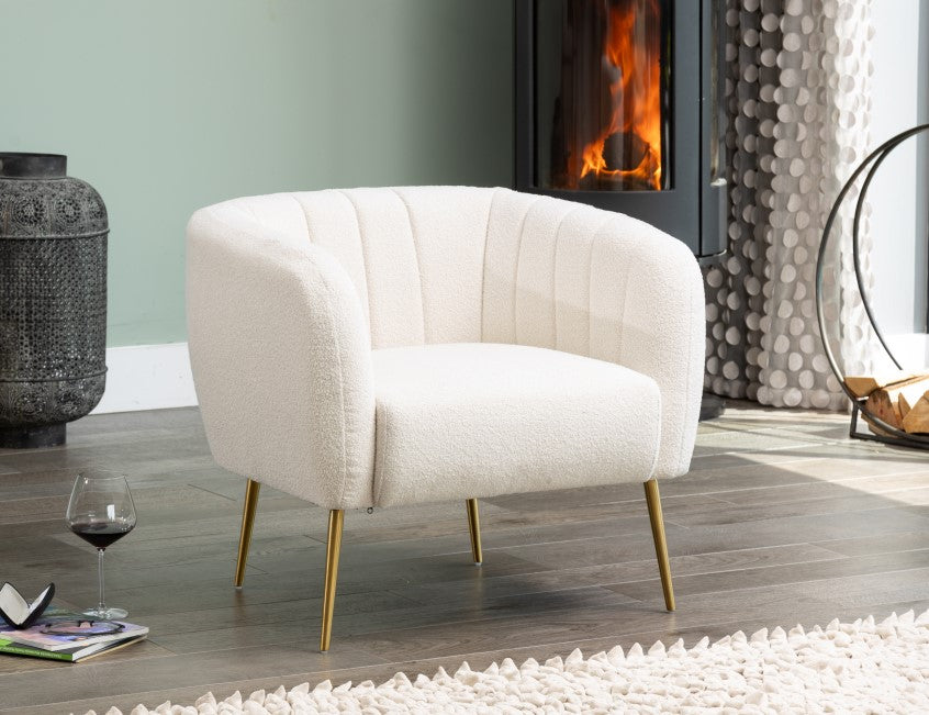 Wickham boucle fabric accent chair
