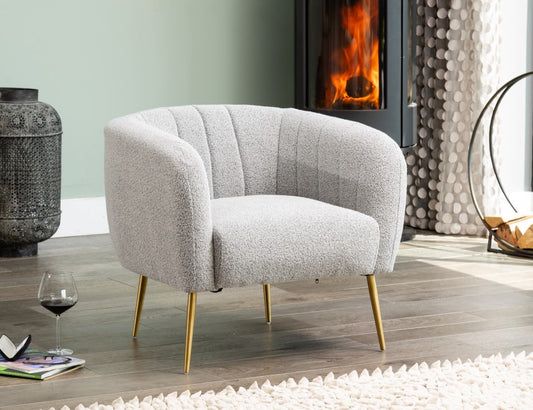 Wickham boucle fabric accent chair