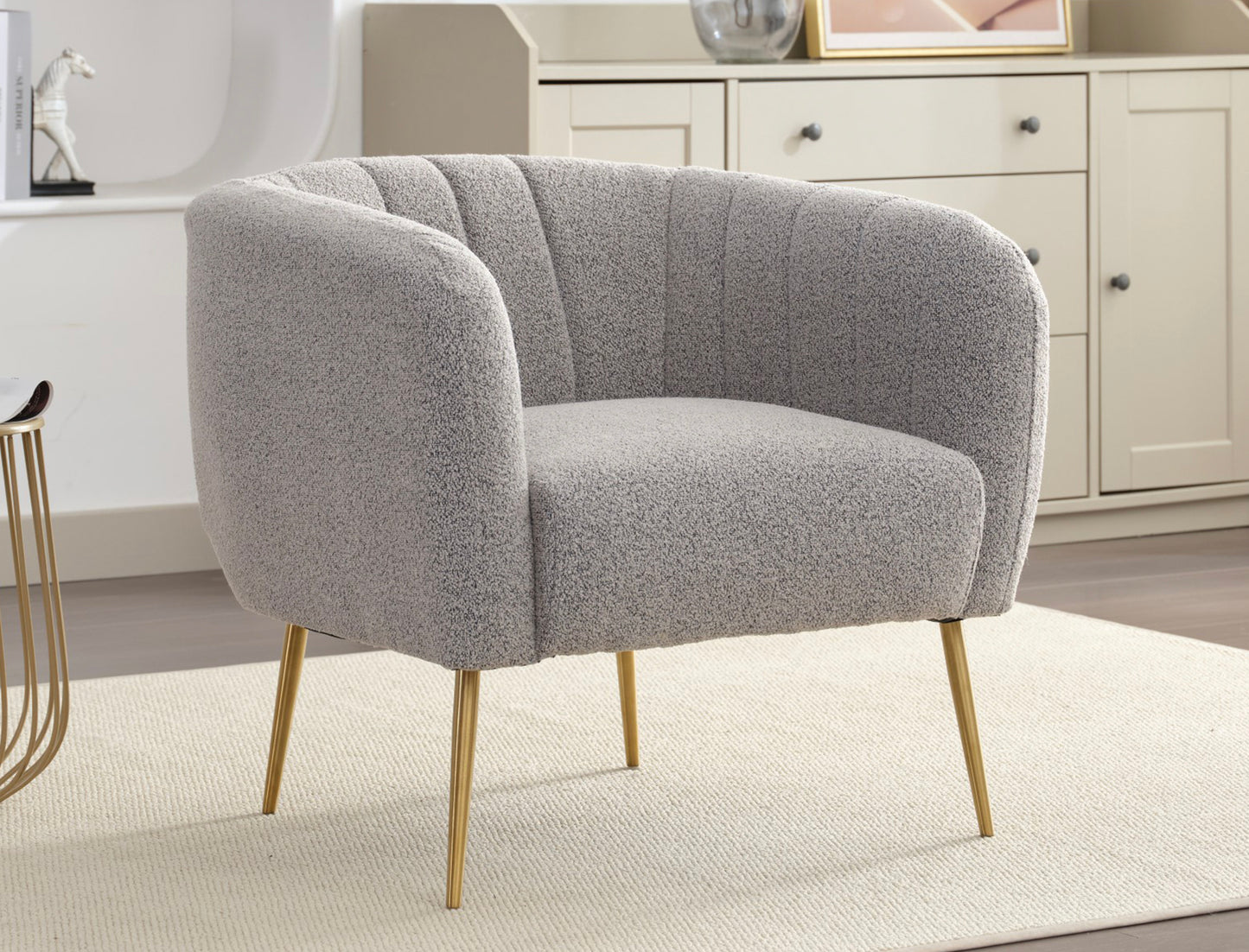 Wickham boucle fabric accent chair