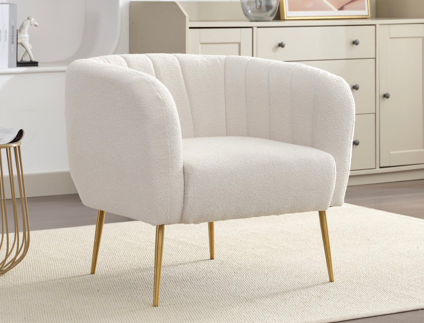 Wickham boucle fabric accent chair