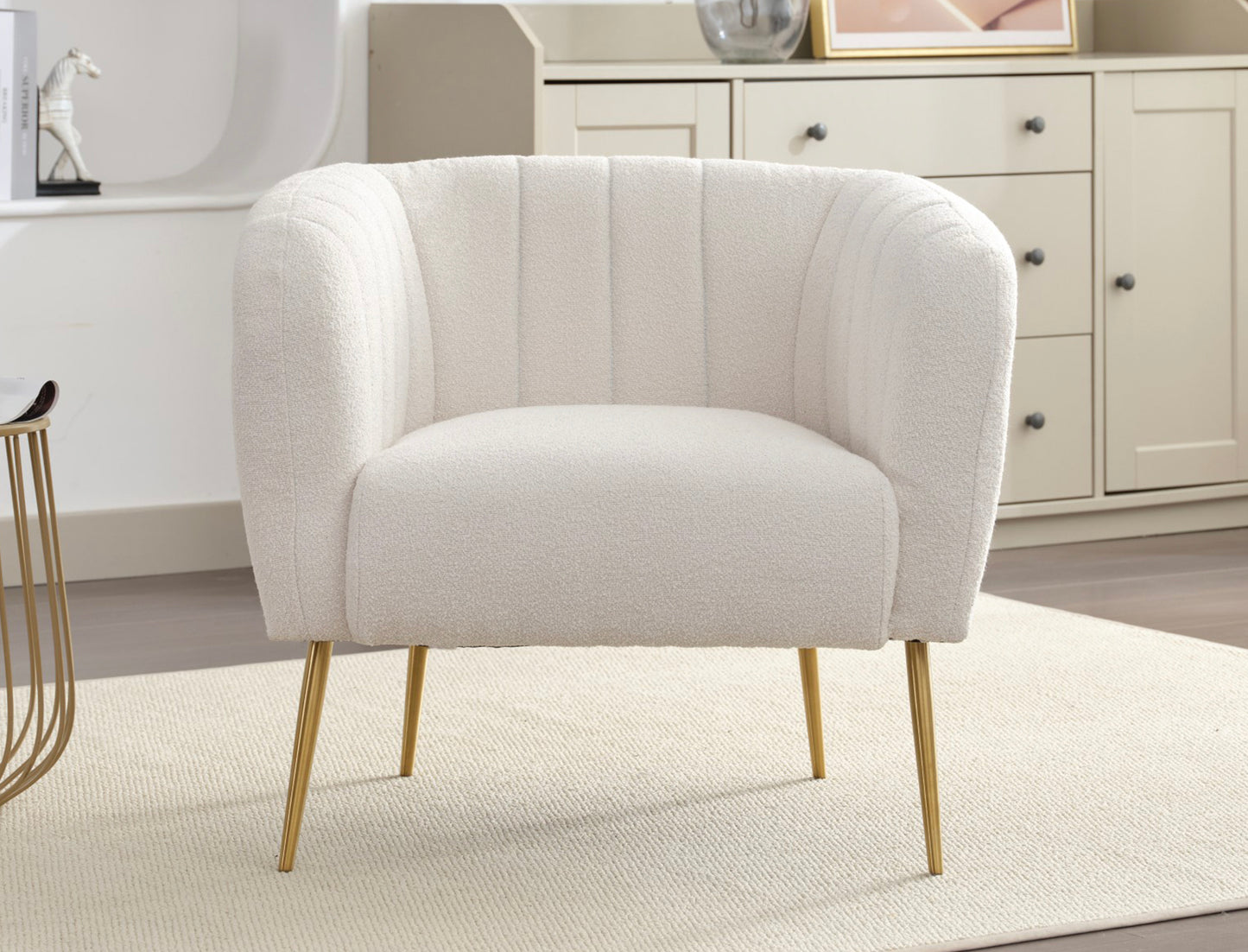 Wickham boucle fabric accent chair