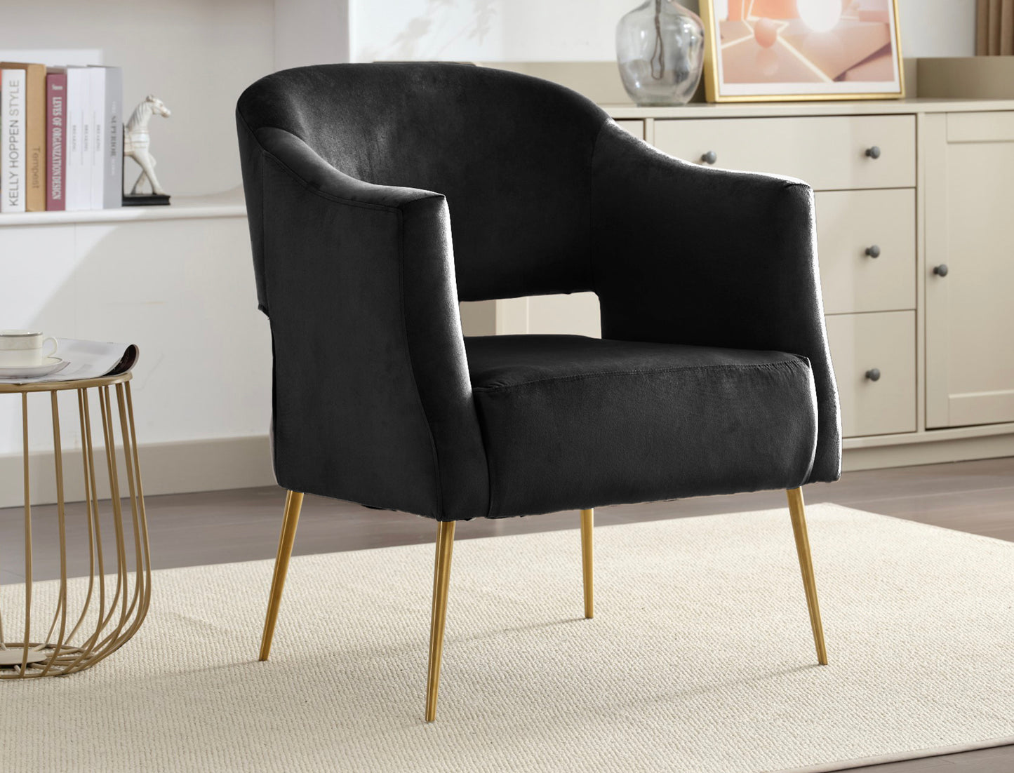 Bourton velvet accent chair
